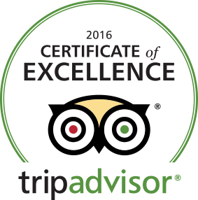 Trip Advisor 2016 Certificate of Excellence