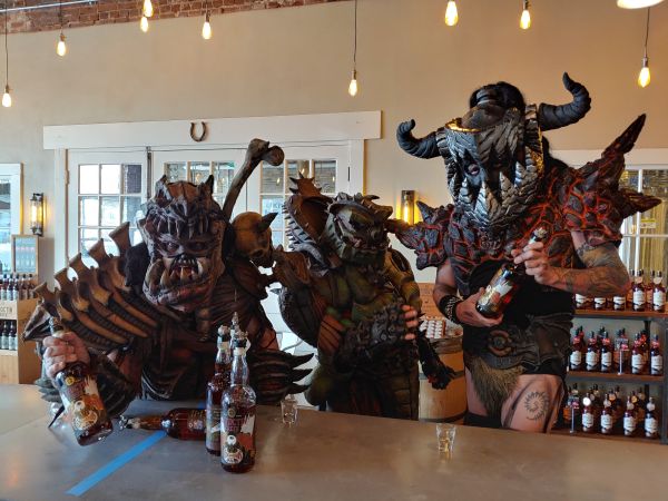 GWAR enjoying some Ragnarok Rye whisky by Catoctin Creek.